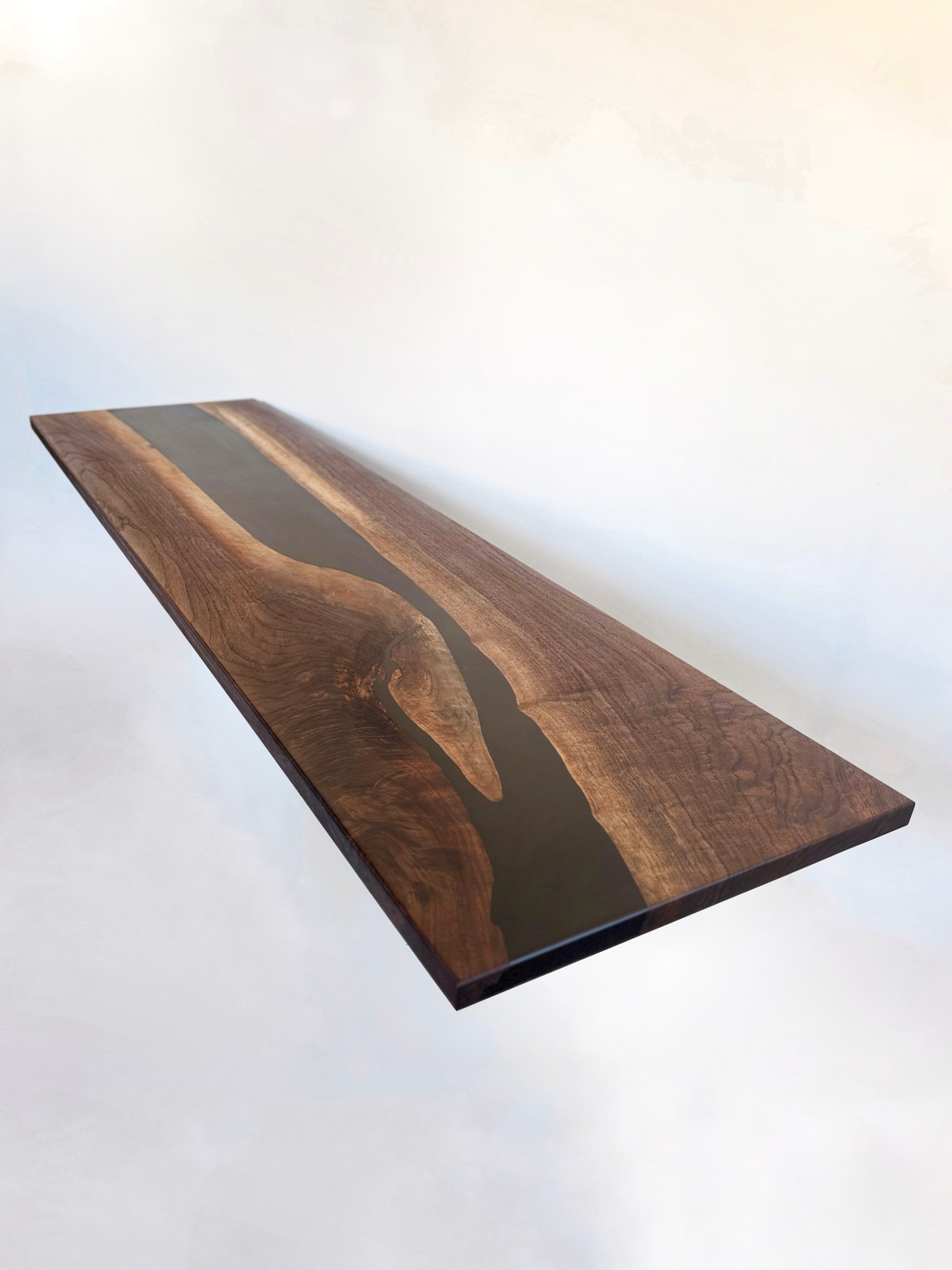 The Obsidian | Custom Black Epoxy River Table