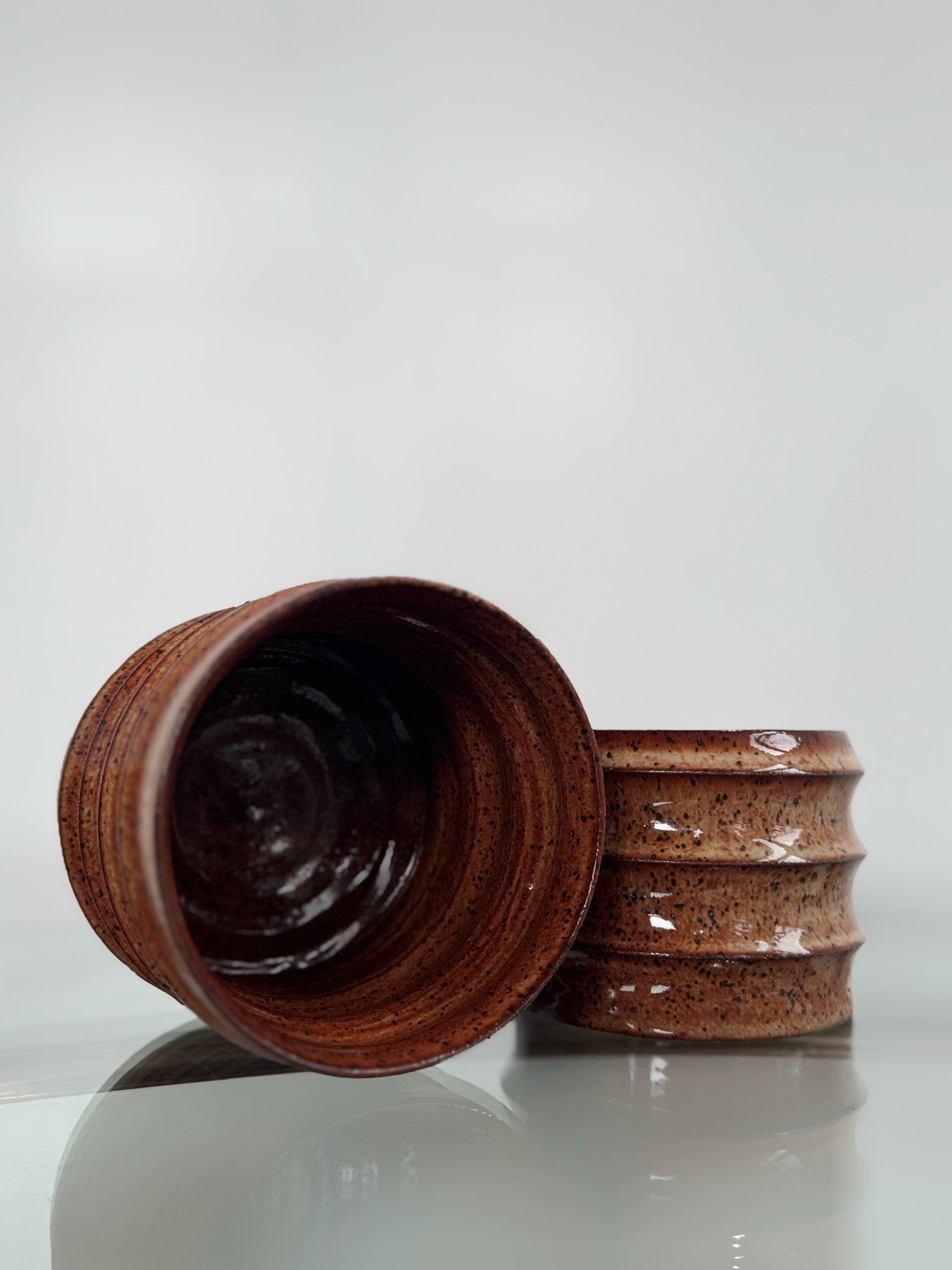 Small vase set with rust glaze