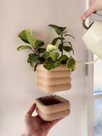 Planter with drainage, wall mounted.