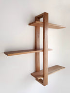 Handmade Scandinavian wood shelf – The Odyssey, featuring a simple floating design in natural oak.
